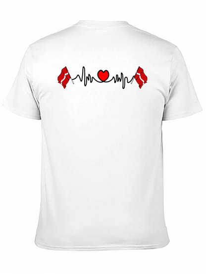 Denmark Flag Heartbeat T-Shirt