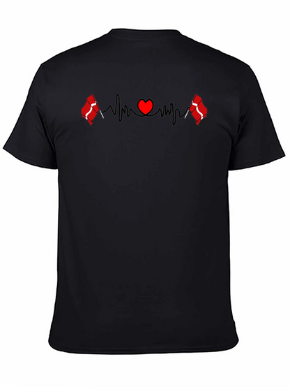 Denmark Flag Heartbeat T-Shirt