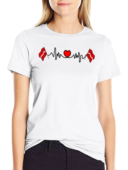 Denmark Flag Heartbeat T-Shirt