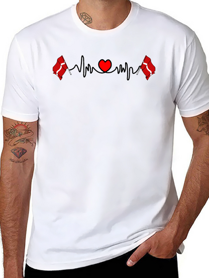 Denmark Flag Heartbeat T-Shirt