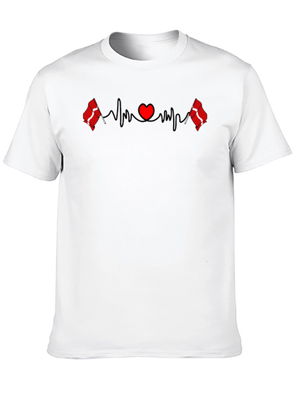 Denmark Flag Heartbeat T-Shirt