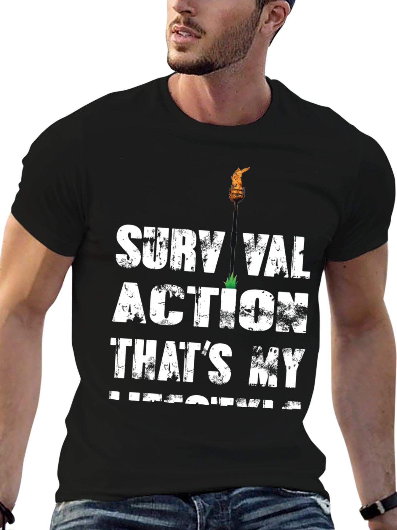 Survival Action Thats My Medicine Black T-Shirt