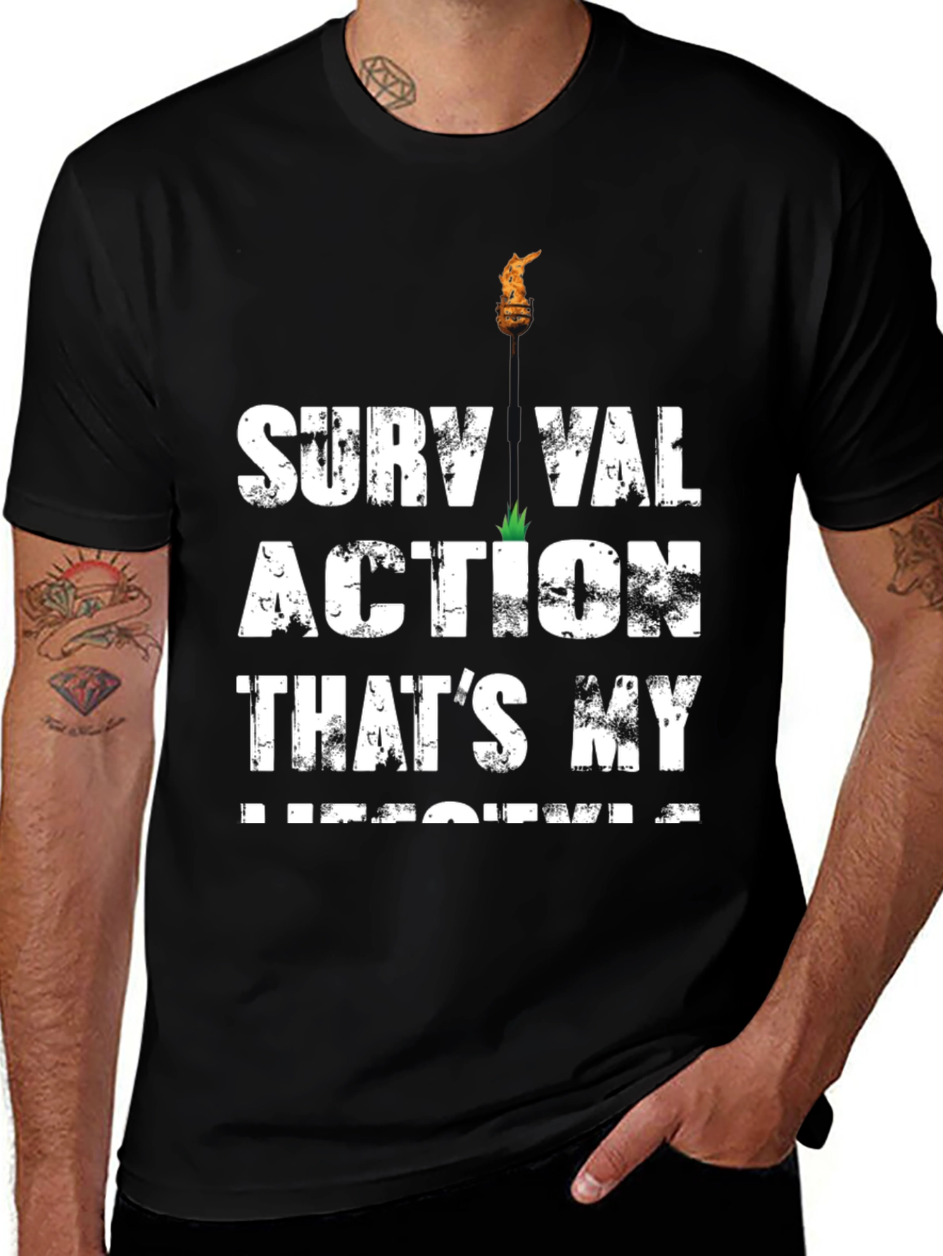 Survival Action Thats My Medicine Black T-Shirt
