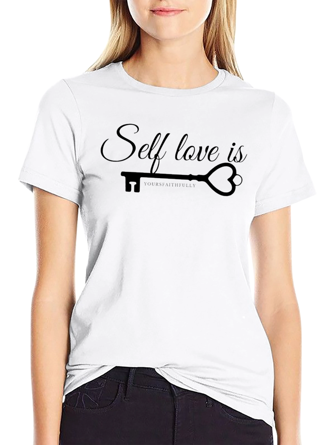 Self Love Is Key Black Graphic Tee