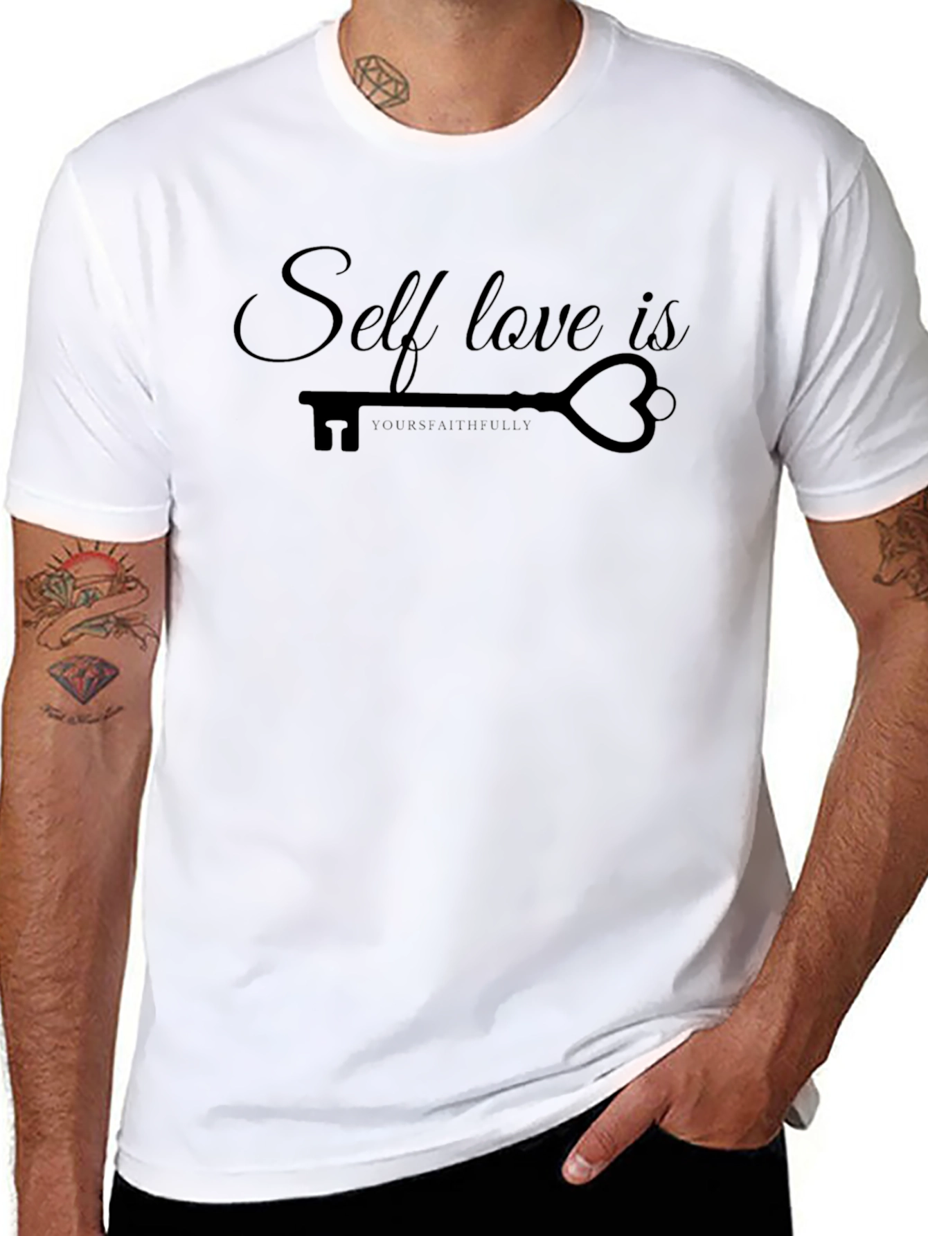 Self Love Is Key Black Graphic Tee
