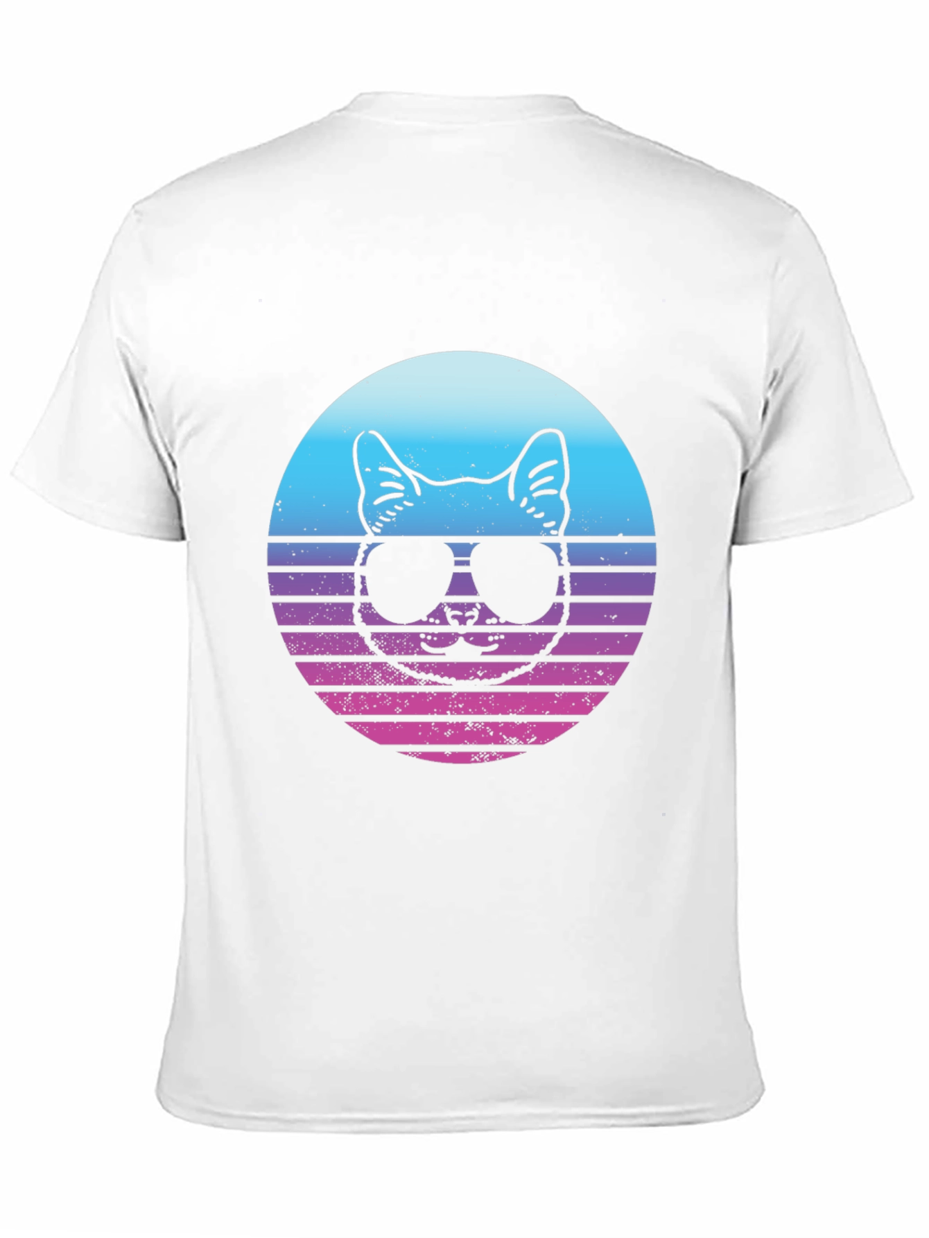 Cool Cat Retro Sunset Graphic T-Shirt