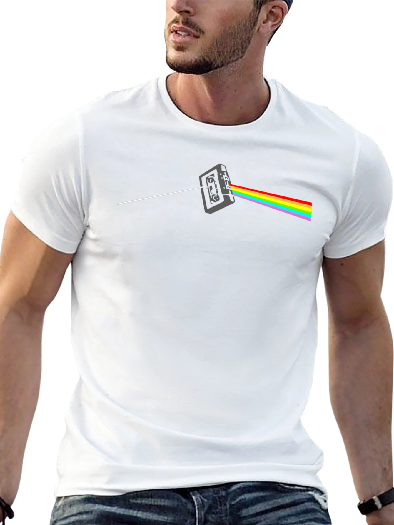 Dark Side Cassette T-Shirt - Classic Rock Rainbow Tee