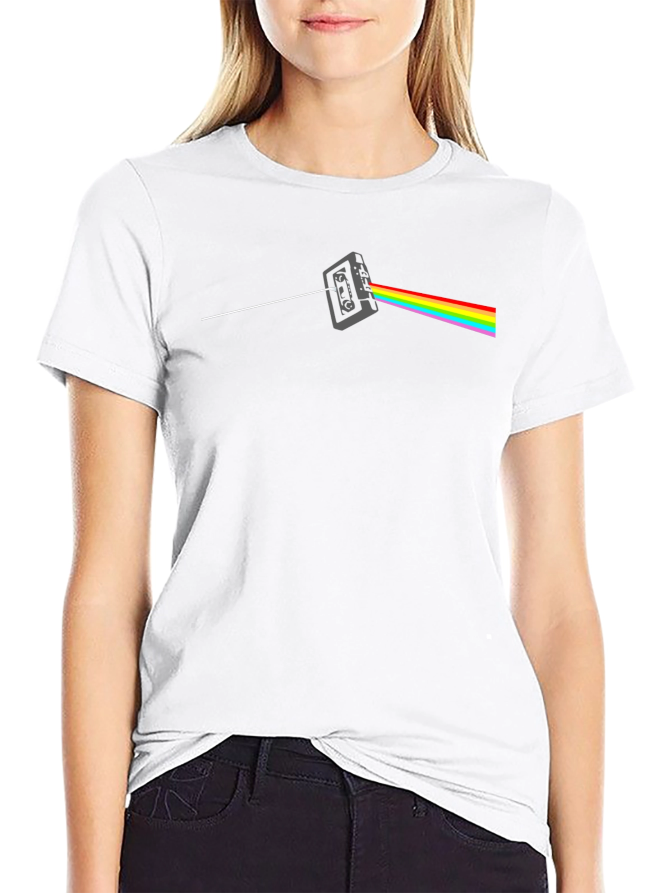 Dark Side Cassette T-Shirt - Classic Rock Rainbow Tee