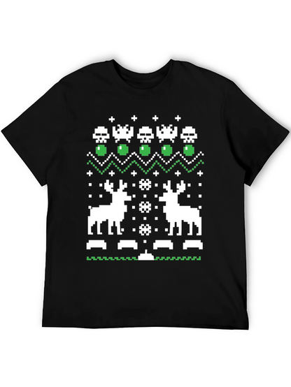 Pixel Art Christmas Deer T-Shirt