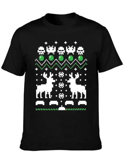 Pixel Art Christmas Deer T-Shirt