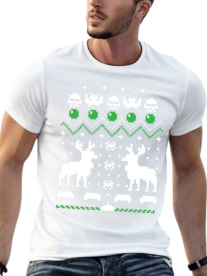 Pixel Art Christmas Deer T-Shirt