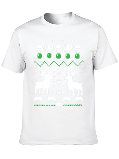 Pixel Art Christmas Deer T-Shirt