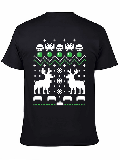 Pixel Art Christmas Deer T-Shirt