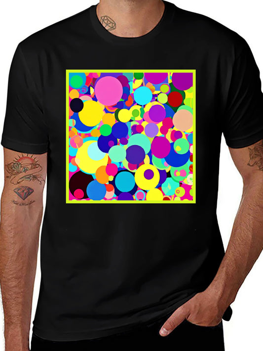 Colorful Circles Graphic T-Shirt - Modern Art Tee
