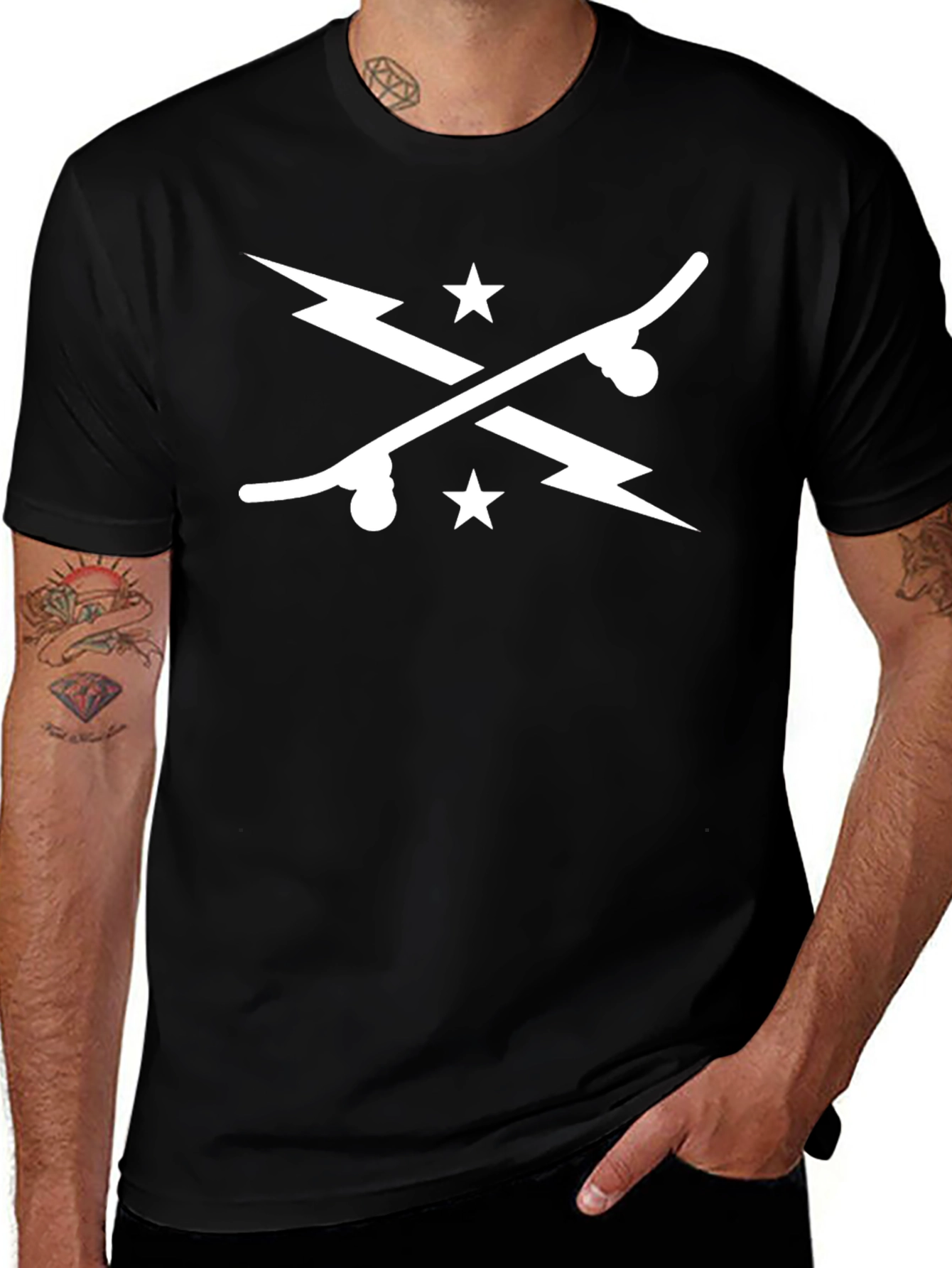 Skate & Strike Graphic Tee - Stylish Black T-Shirt