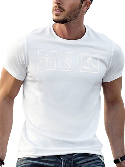 Law Symbols Graphic Tee - Black Cotton T-Shirt