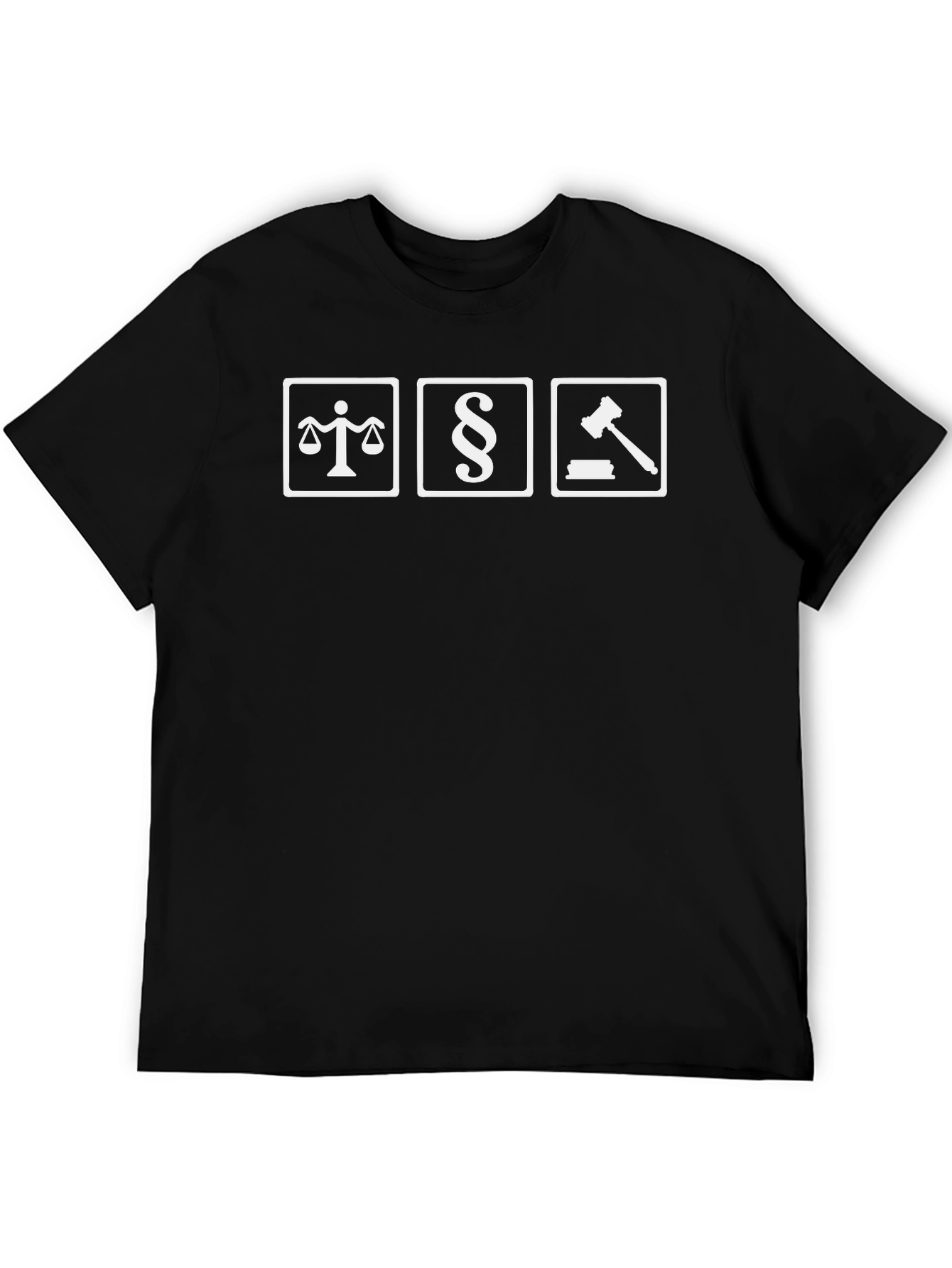 Law Symbols Graphic Tee - Black Cotton T-Shirt