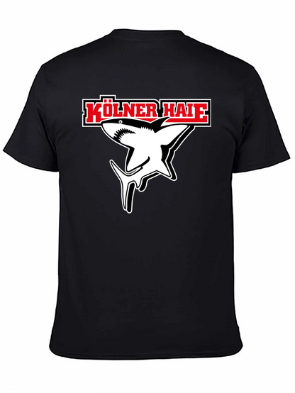 Kölner Haie Shark Graphic Tee - Black Cotton Shirt