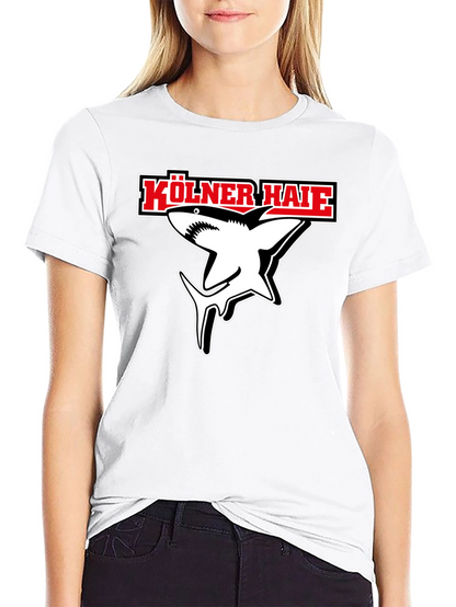 Kölner Haie Shark Graphic Tee - Black Cotton Shirt
