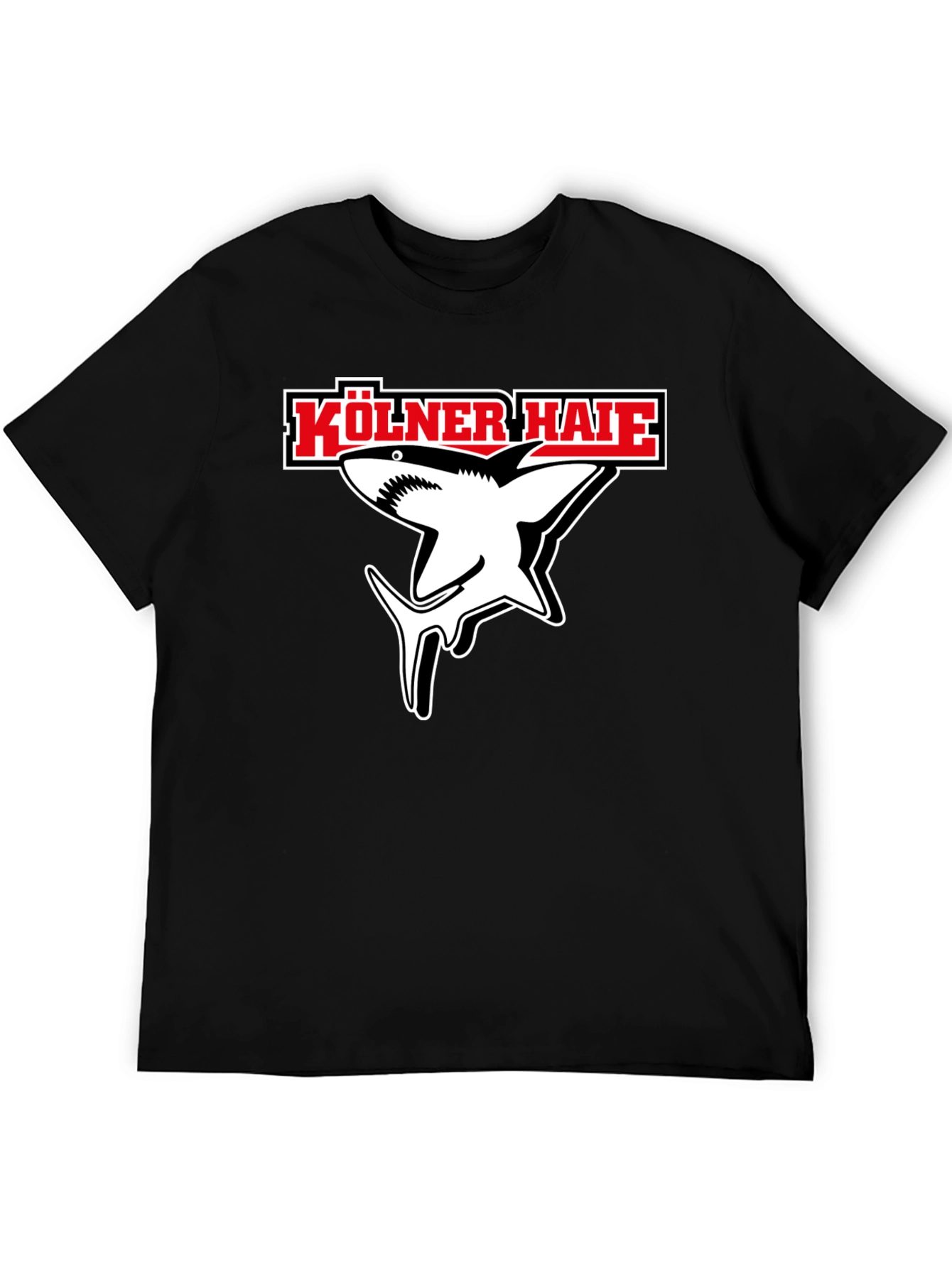 Kölner Haie Shark Graphic Tee - Black Cotton Shirt