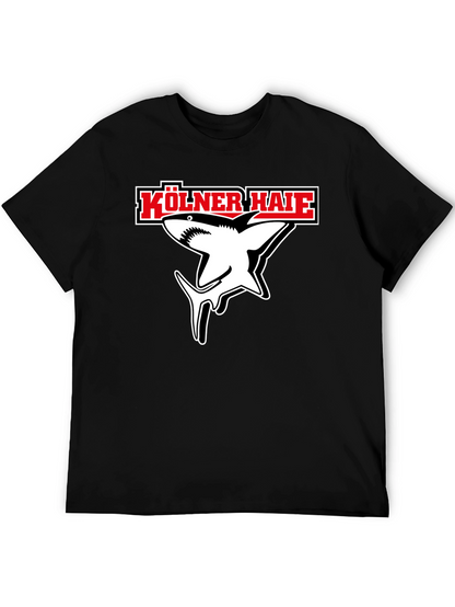 Kölner Haie Shark Graphic Tee - Black Cotton Shirt