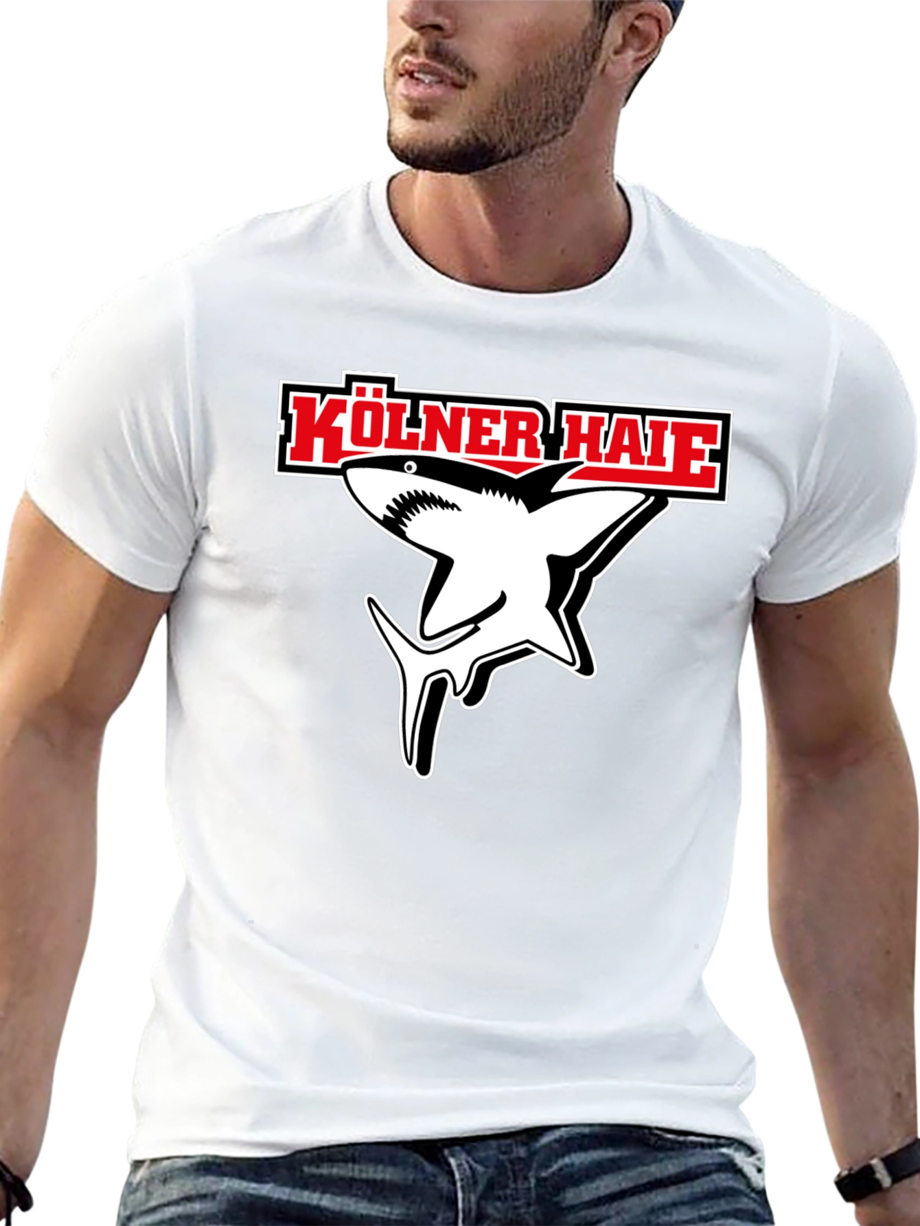 Kölner Haie Shark Graphic Tee - Black Cotton Shirt