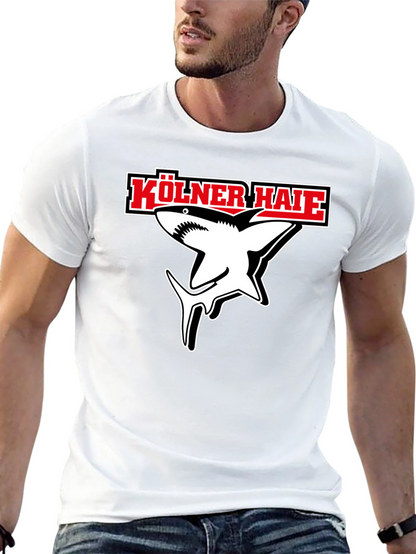 Kölner Haie Shark Graphic Tee - Black Cotton Shirt