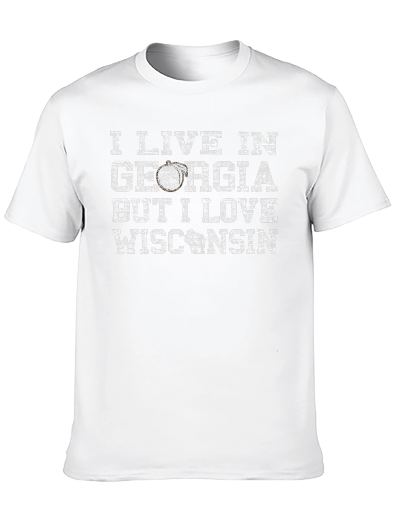 I Live in Georgia Love Wisconsin T-Shirt