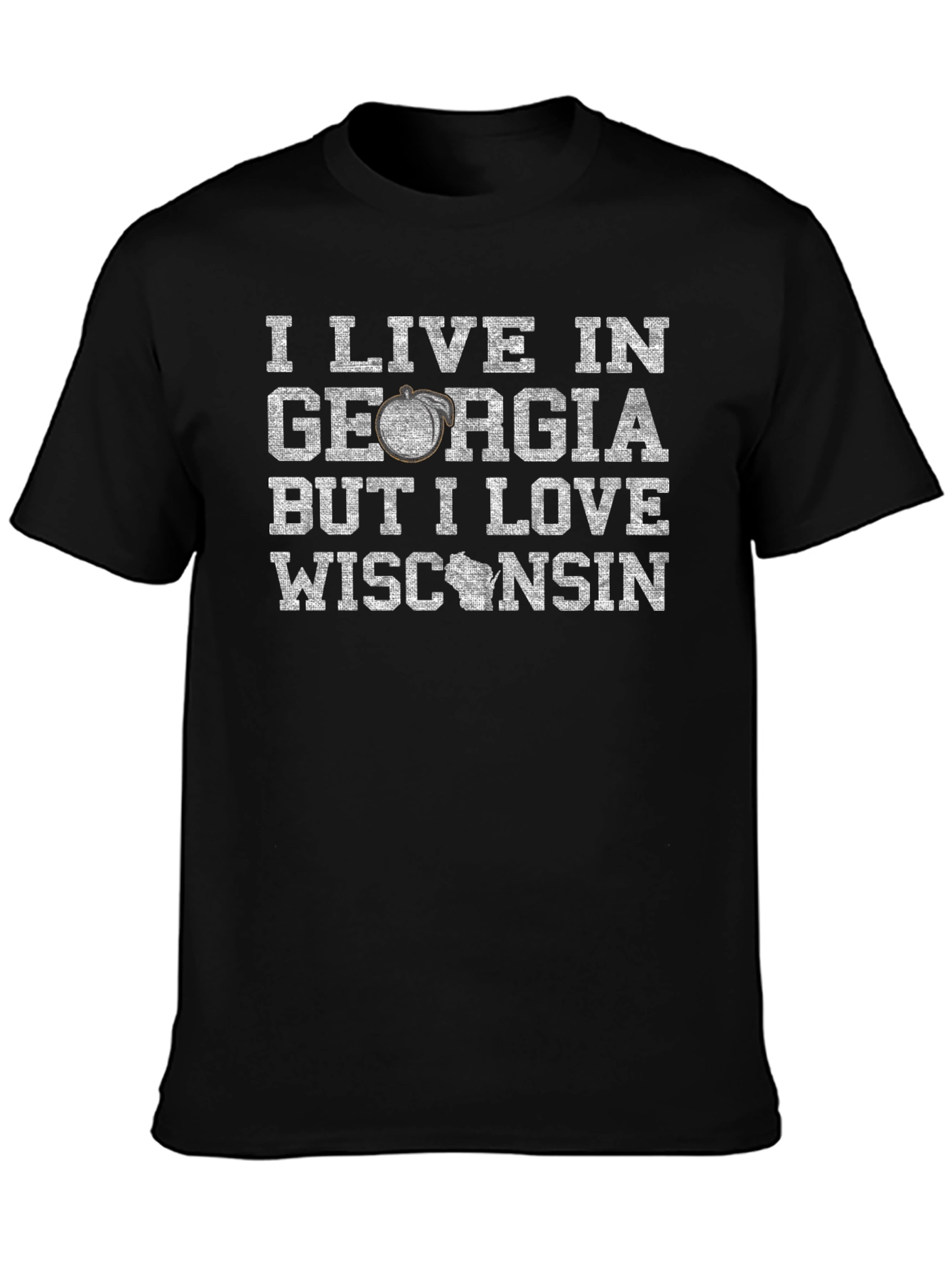 I Live in Georgia Love Wisconsin T-Shirt