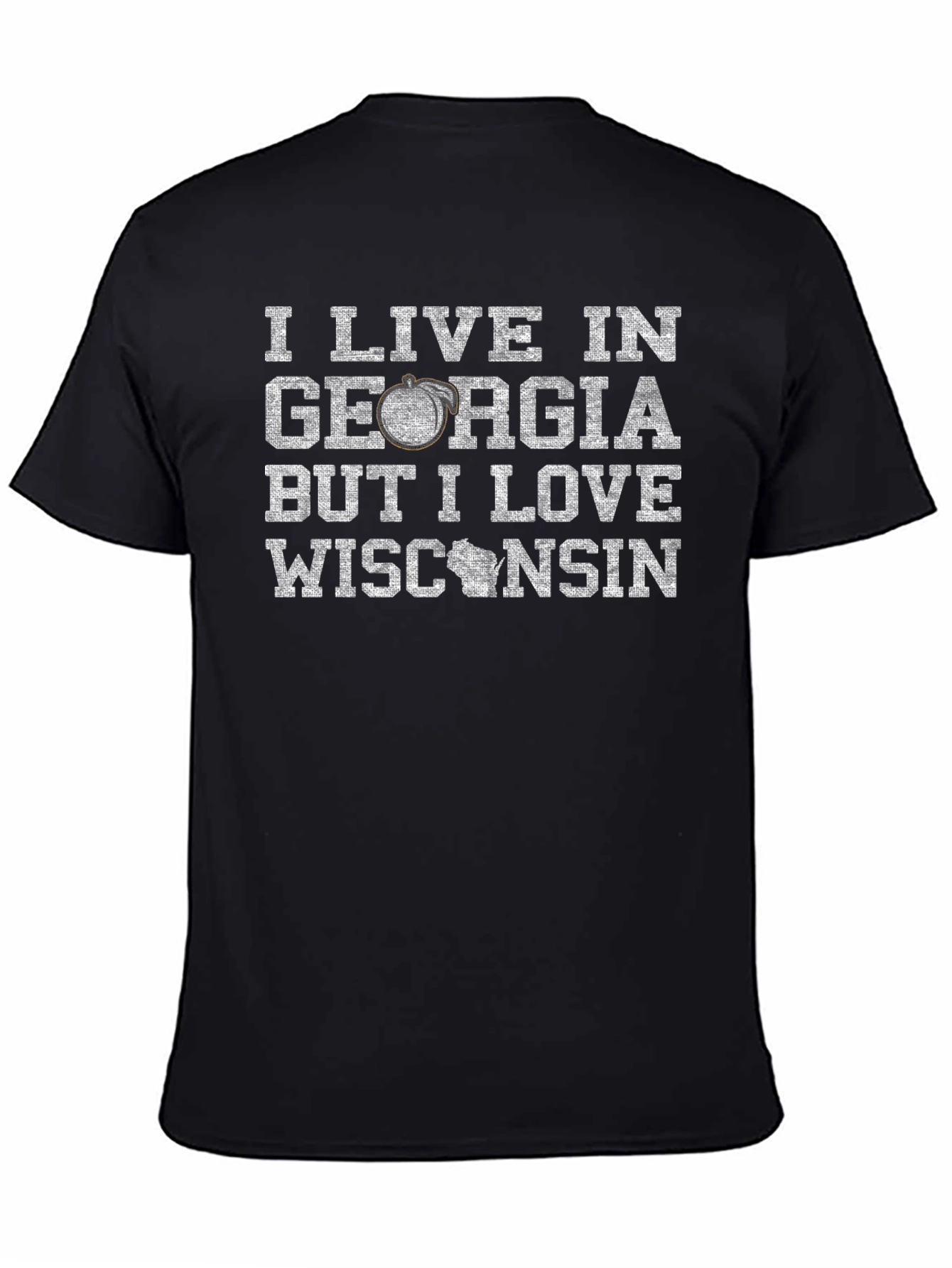 I Live in Georgia Love Wisconsin T-Shirt
