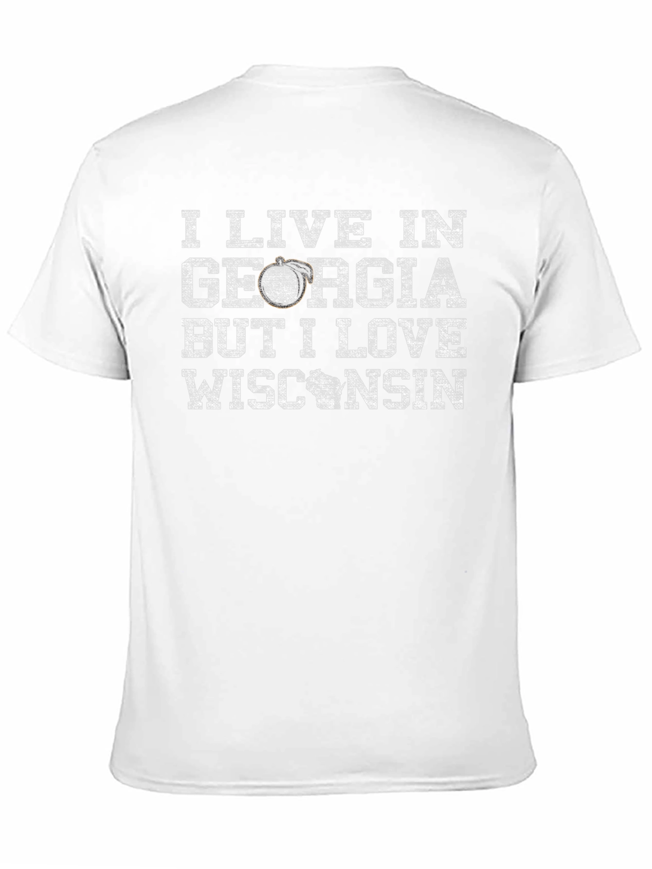 I Live in Georgia Love Wisconsin T-Shirt