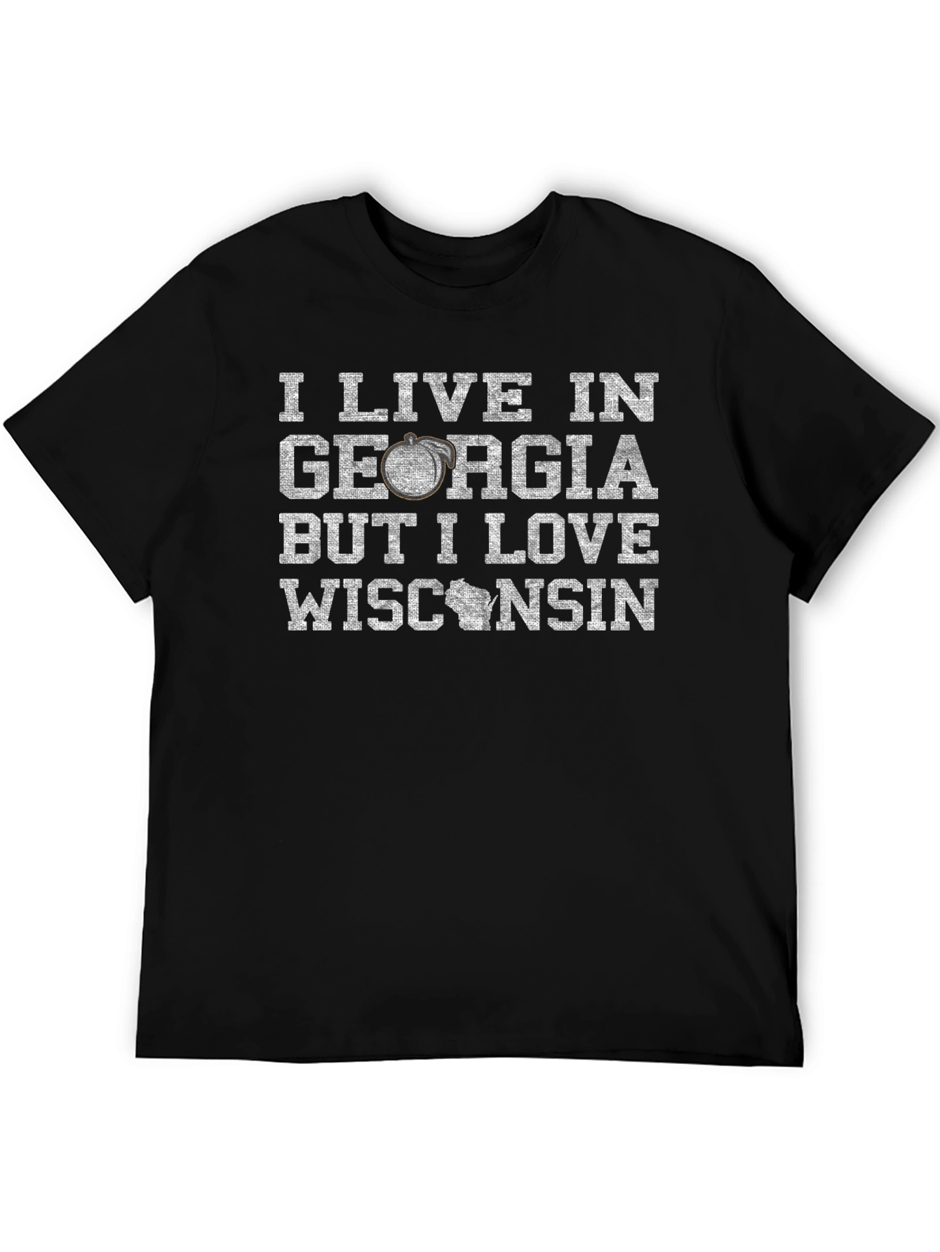 I Live in Georgia Love Wisconsin T-Shirt