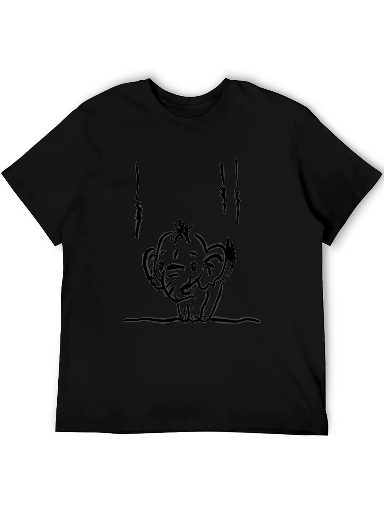 Cute Elephant Graphic T-Shirt - Black