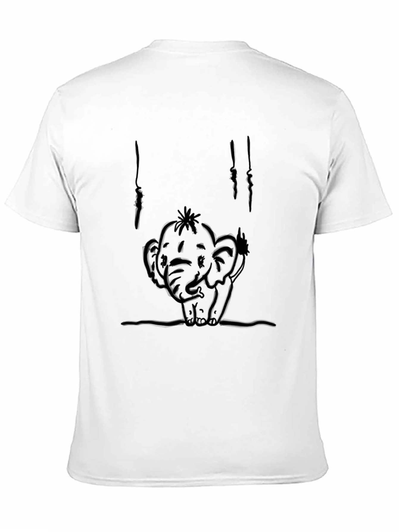 Cute Elephant Graphic T-Shirt - Black