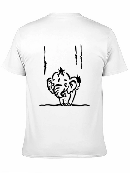 Cute Elephant Graphic T-Shirt - Black