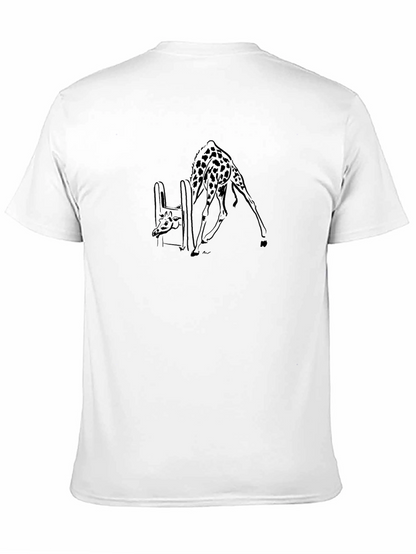 Giraffe Drinking Black T-Shirt