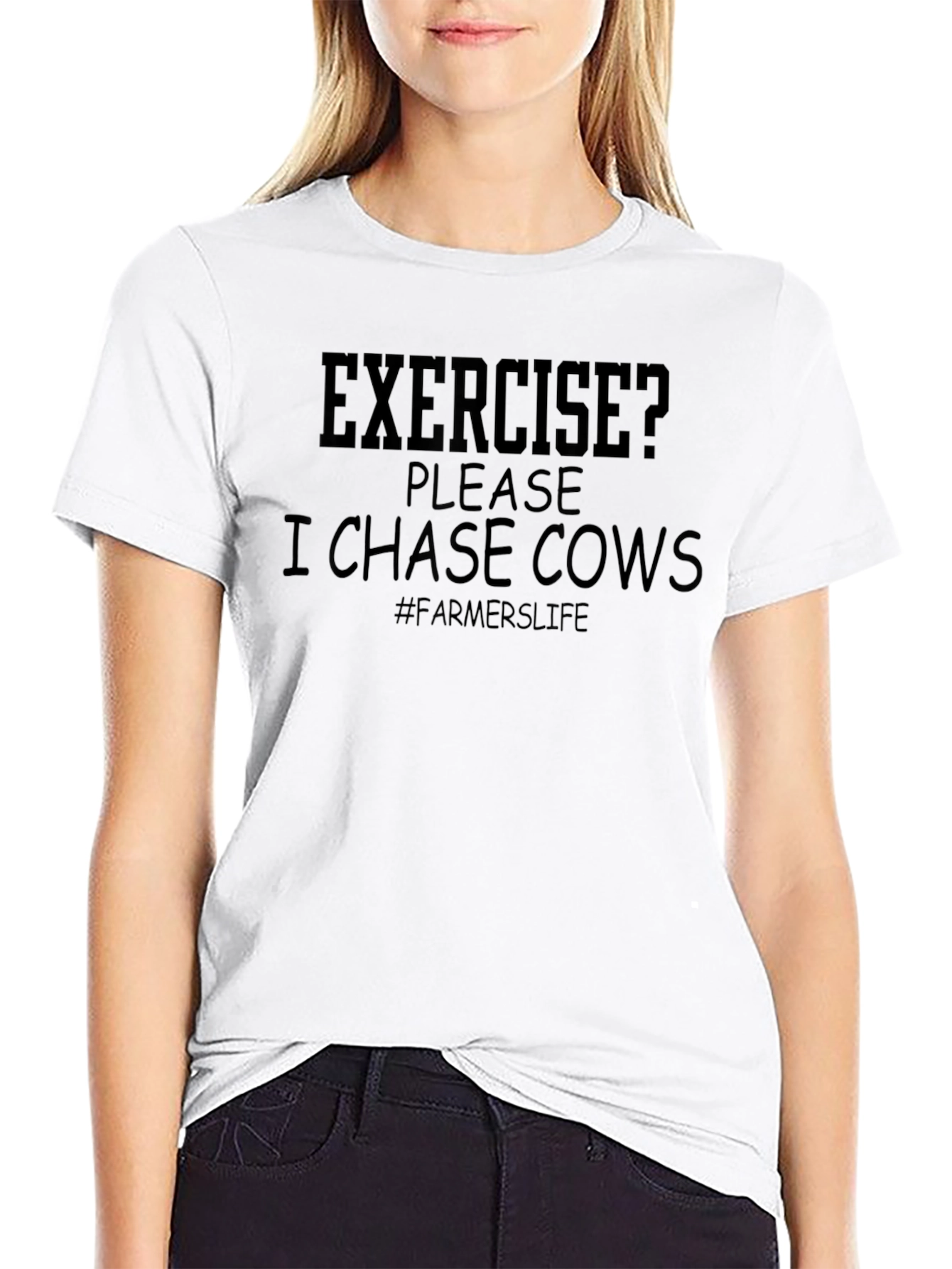 Exercise? I Chase Cows Farmers Life T-Shirt