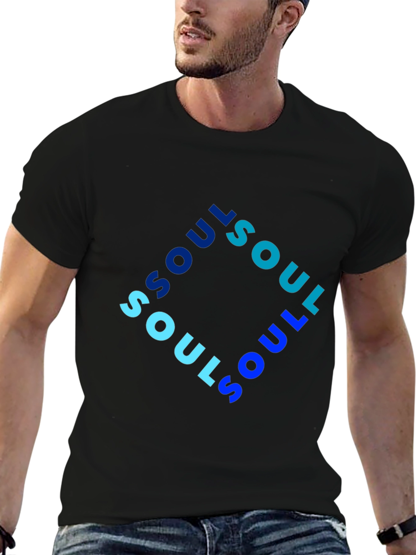Soul Graphic Print Mens Black T-Shirt