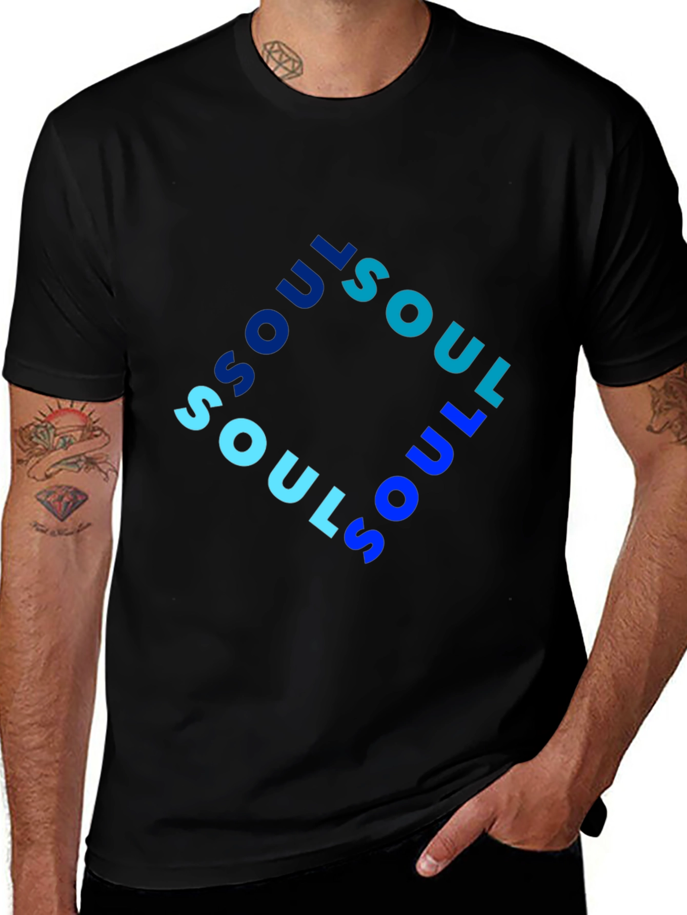Soul Graphic Print Mens Black T-Shirt