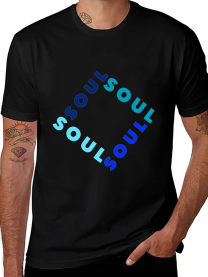 Soul Graphic Print Mens Black T-Shirt
