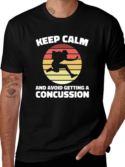 Keep Calm Concussion Football Graphic Tee