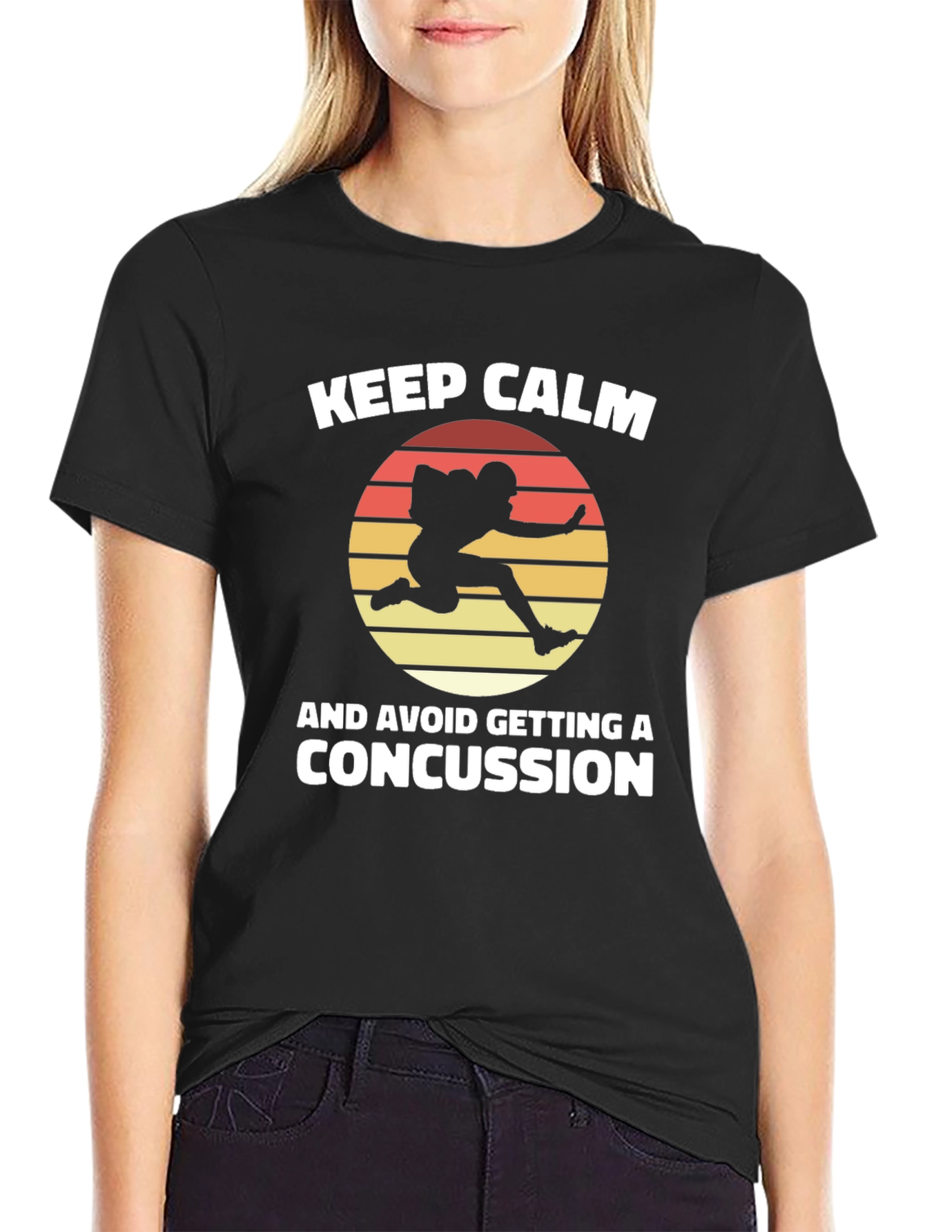 Keep Calm Concussion Football Graphic Tee