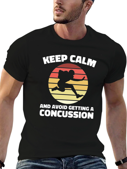 Keep Calm Concussion Football Graphic Tee