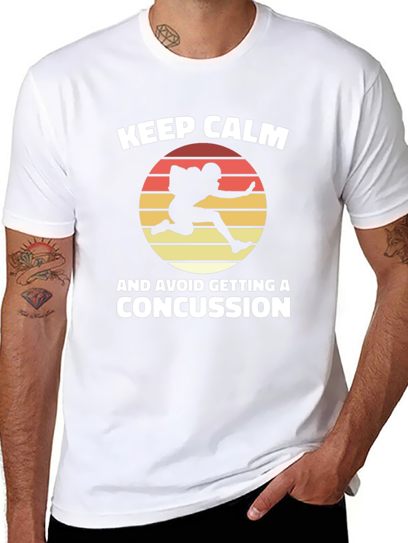 Keep Calm Concussion Football Graphic Tee