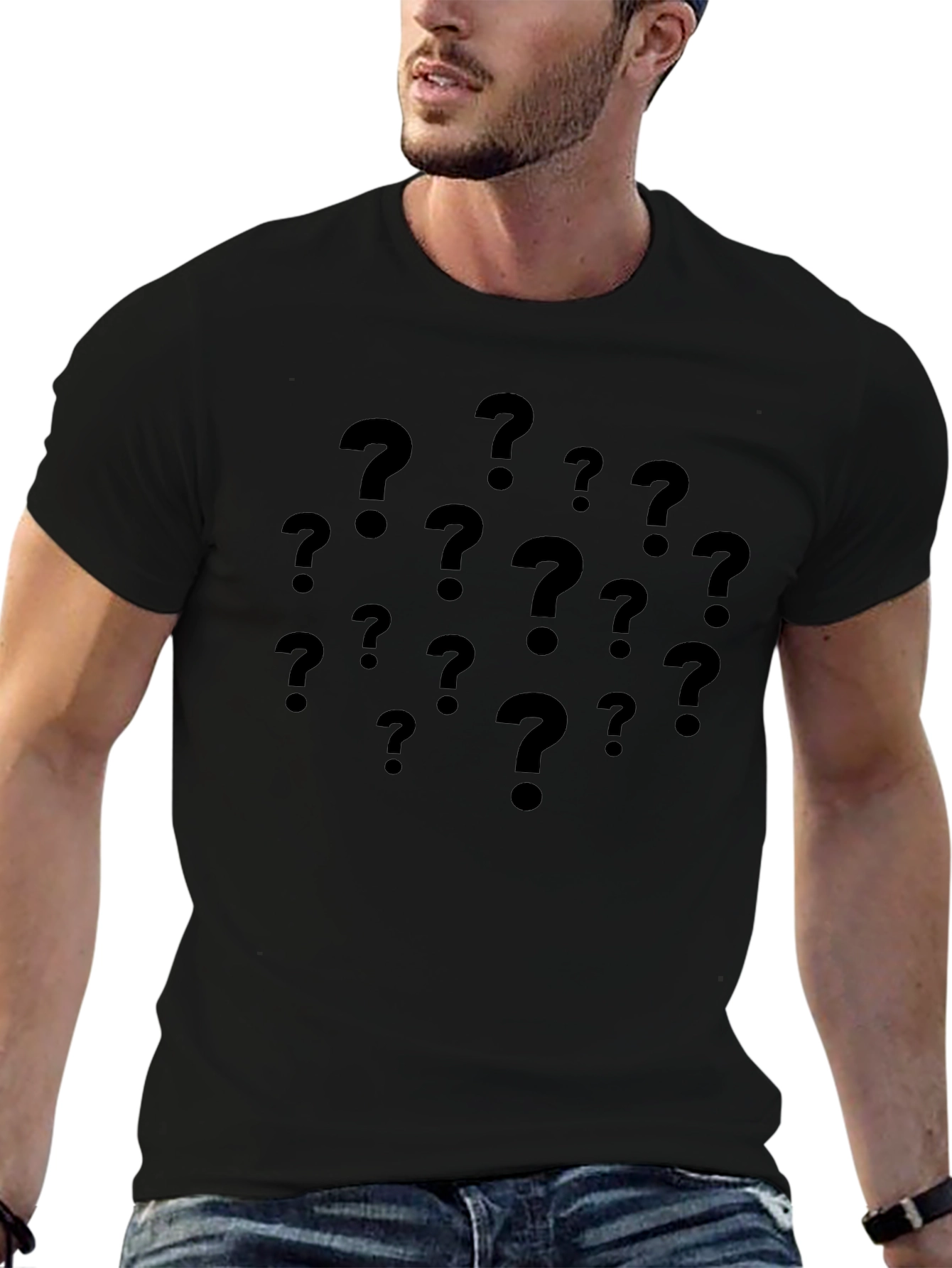 Mystery Question Marks T-Shirt - Dark Graphic Tee