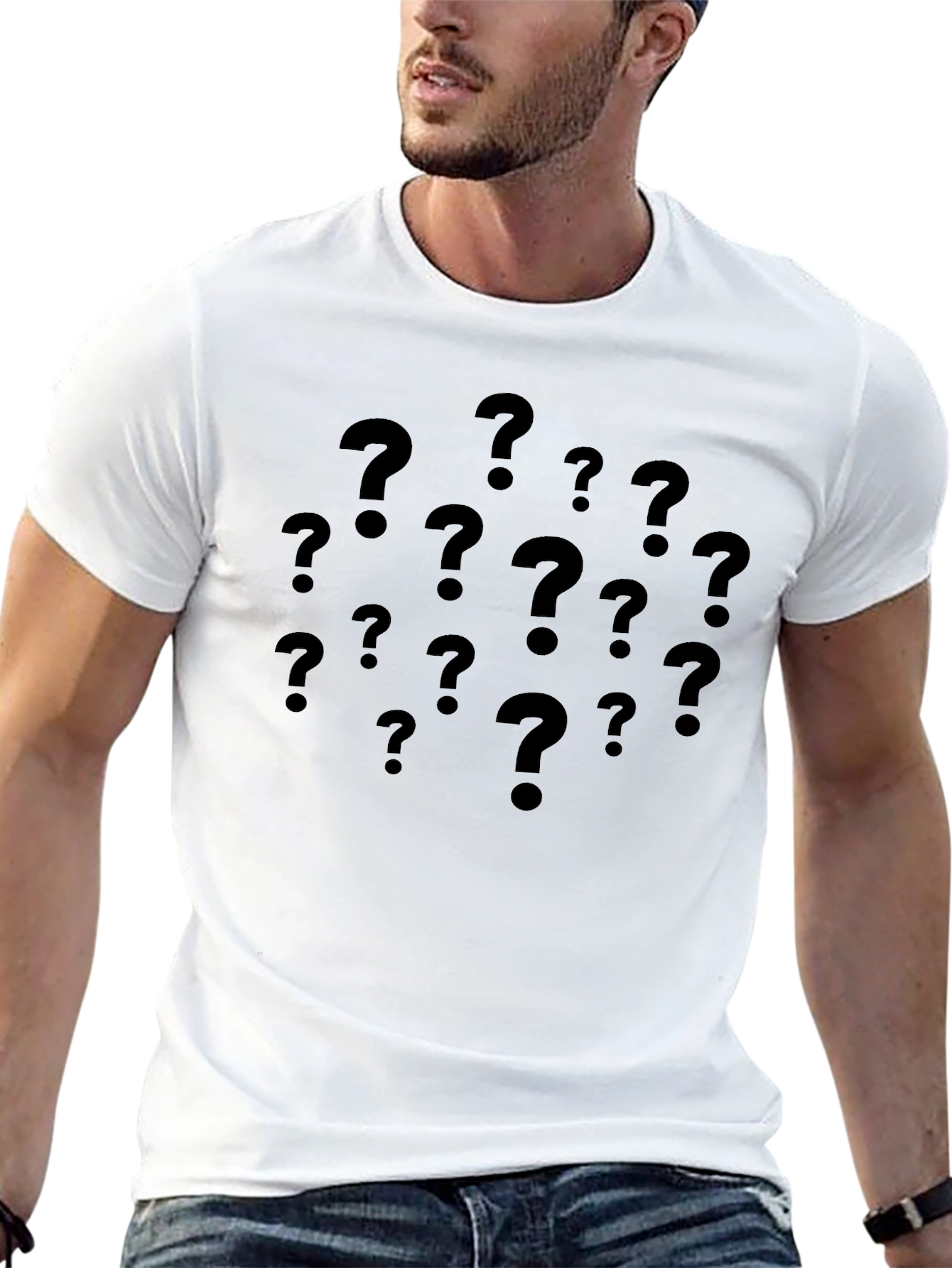 Mystery Question Marks T-Shirt - Dark Graphic Tee