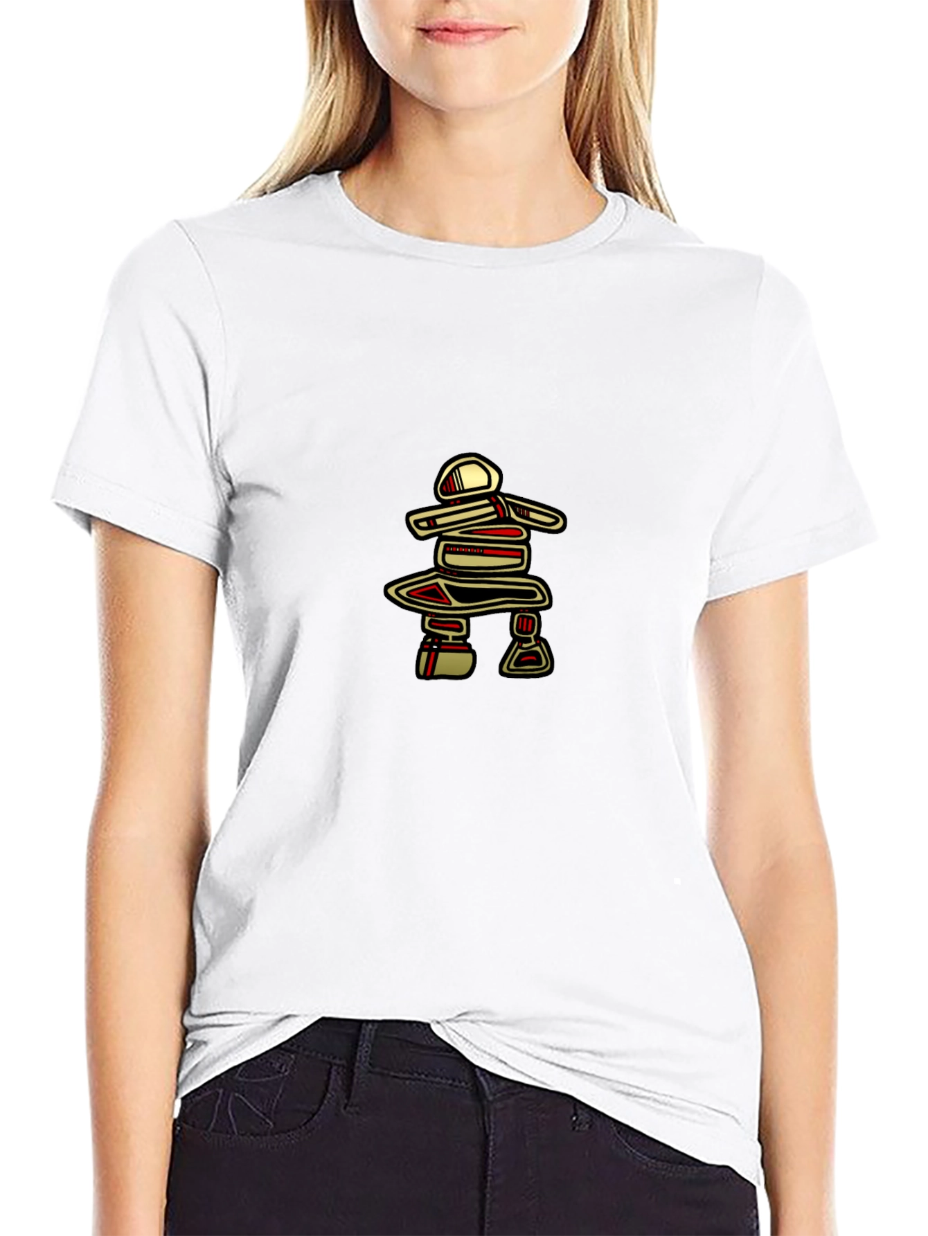 Inukshuk Graphic Tee - Black Crew Neck T-Shirt