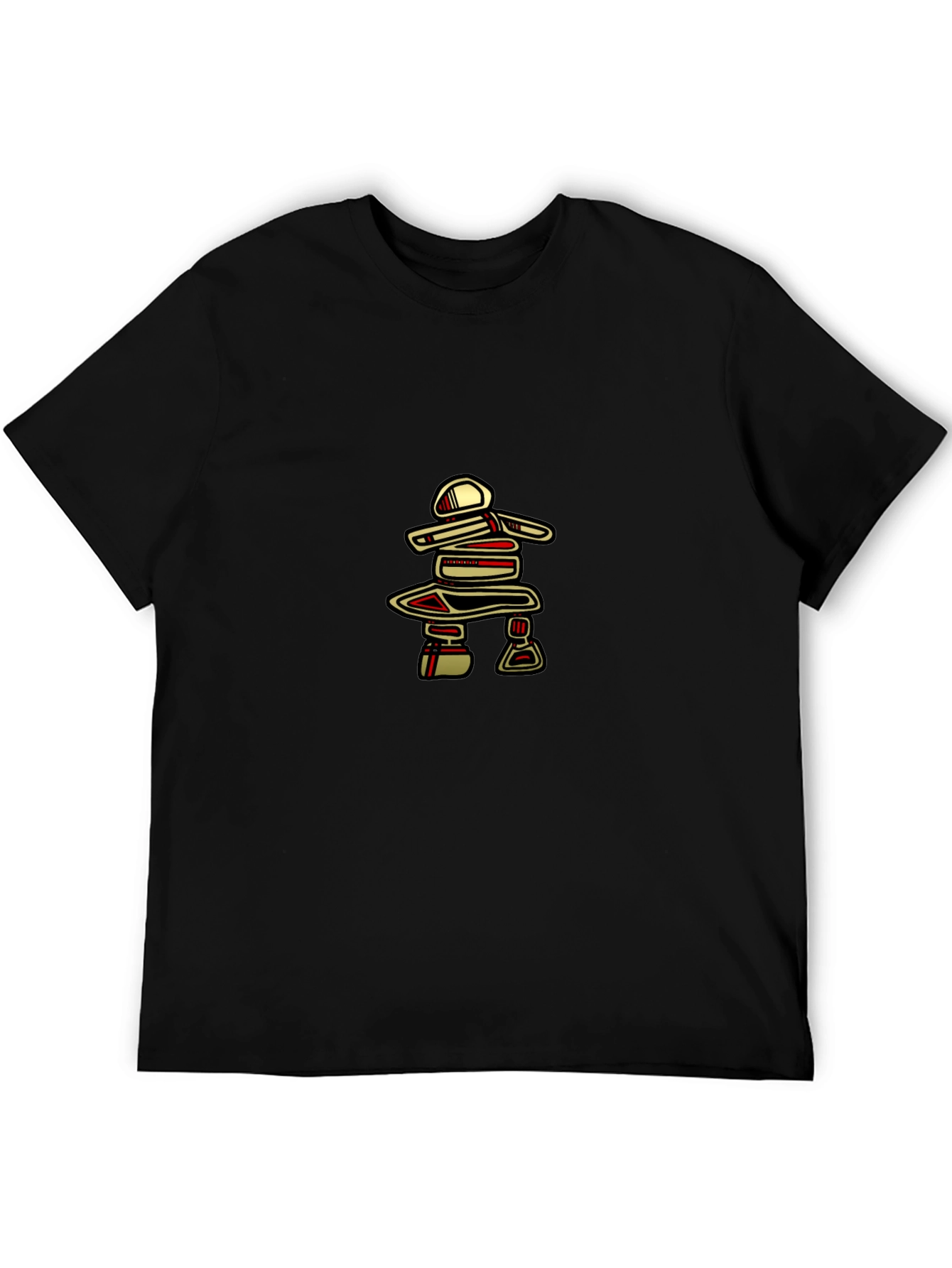 Inukshuk Graphic Tee - Black Crew Neck T-Shirt