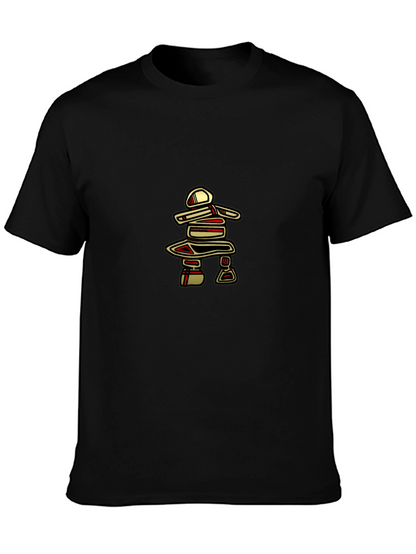 Inukshuk Graphic Tee - Black Crew Neck T-Shirt