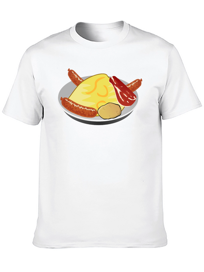 Breakfast Food Graphic T-Shirt - Sausage Bacon Egg Potato